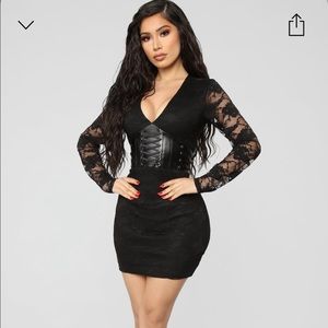 Black Lace Corset Dress